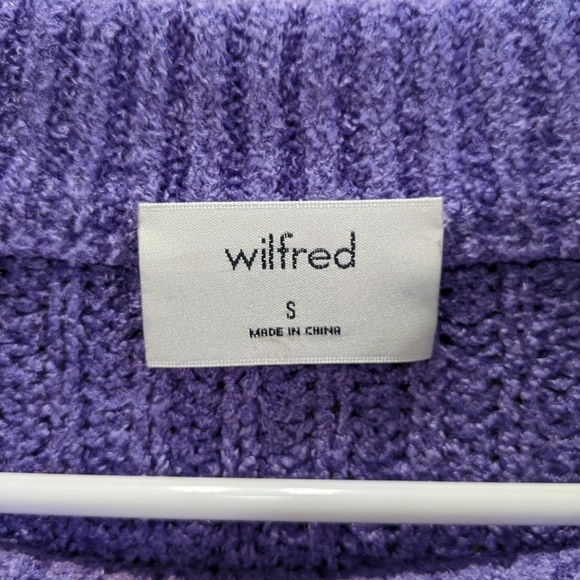 Aritzia Wilfred Essential Chenille Sweater Relaxed Fit Crewneck Purple Small - Picture 6 of 8
